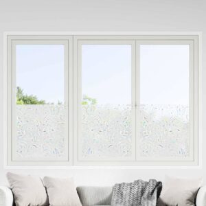 Static Window Film Flowers Pattern 90 x 500 cm PVC