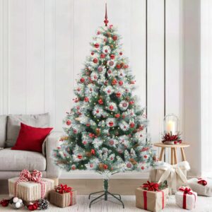 Artificial Christmas Tree Green and white 210 cm