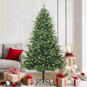 Artificial Pre-lit Christmas Tree Green 180 cm PVC and PE