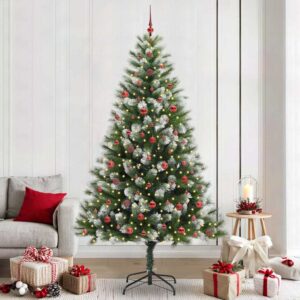 Artificial Hinged Christmas Tree with Flocked Snow 240 cm