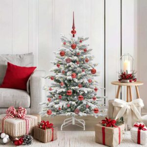 Artificial Hinged Christmas Tree White 120 cm PE and PVC