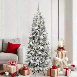 Artificial Christmas Tree with 300 LEDs with Stand White 180 cm