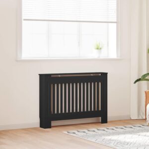 Radiator Cover 2 pcs Black 112 x 19 x 81.5 cm Engineered Wood