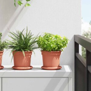 Plant Pots 6 pcs Brick Red Ø 15 x 12 cm Plastic