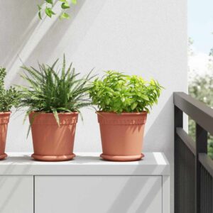 Plant Pots 6 pcs Brick Red Ø 19 x 16 cm Plastic