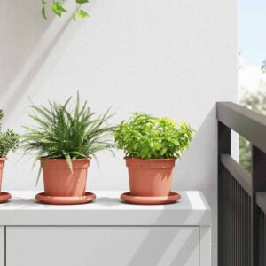 Plant Pots 24 pcs Brick Red Ø 12.5 x 10 cm Plastic