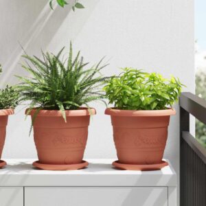 Plant Pots 24 pcs Brick Red Ø 22 x 18 cm Plastic
