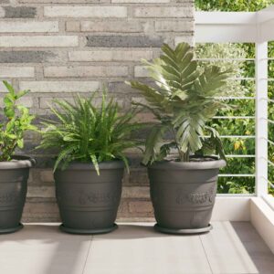 Plant Pots 24 pcs Black Ø 34 x 28 cm Plastic