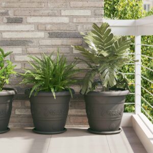 Plant Pots 24 pcs Black Ø 39 x 32 cm Plastic