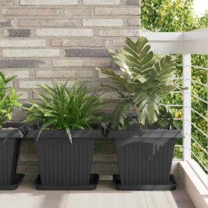 Plant Pots 24 pcs Black 43 x 43 x 33.5 cm Plastic