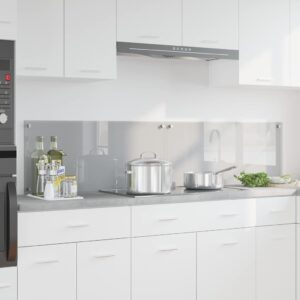 Kitchen Backsplash 2 pcs Light Grey 90 x 40 cm Tempered Glass