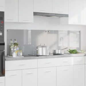 Kitchen Backsplash 2 pcs Light Grey 90 x 50 cm Tempered Glass