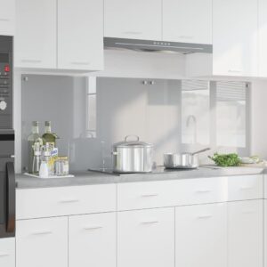 Kitchen Backsplash 2 pcs Light Grey 90 x 60 cm Tempered Glass