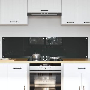Kitchen Backsplash 2 pcs Dark Grey 80 x 40 cm Tempered Glass