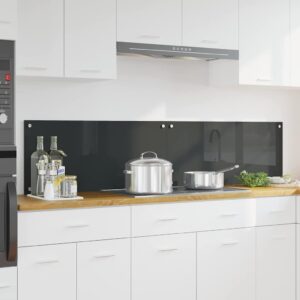 Kitchen Backsplash 2 pcs Dark Grey 90 x 40 cm Tempered Glass