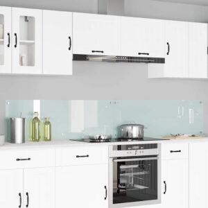 Kitchen Backsplash 2 pcs White 120 x 40 cm Tempered Glass