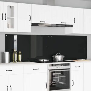 Kitchen Backsplash 2 pcs Black 110 x 60 cm Tempered Glass