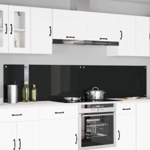 Kitchen Backsplash 2 pcs Black 120 x 50 cm Tempered Glass