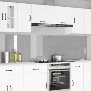 Kitchen Backsplash 2 pcs Light Grey 110 x 60 cm Tempered Glass
