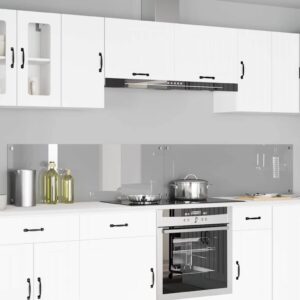 Kitchen Backsplash 2 pcs Light Grey 120 x 40 cm Tempered Glass
