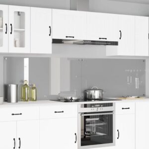 Kitchen Backsplash 2 pcs Light Grey 120 x 60 cm Tempered Glass