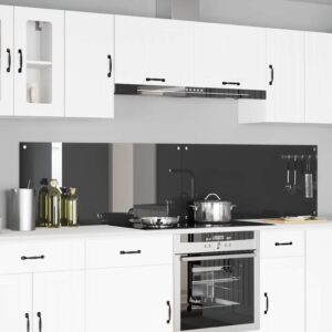 Kitchen Backsplash 2 pcs Dark Grey 110 x 50 cm Tempered Glass