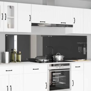 Kitchen Backsplash 2 pcs Dark Grey 110 x 60 cm Tempered Glass