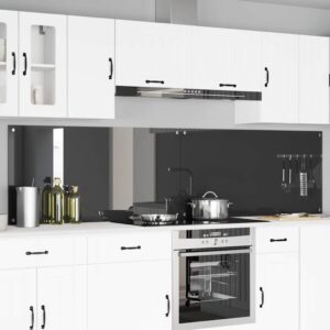 Kitchen Backsplash 2 pcs Dark Grey 120 x 60 cm Tempered Glass