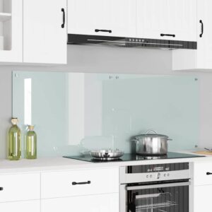 Kitchen Backsplash 2 pcs White 80 x 60 cm Tempered Glass