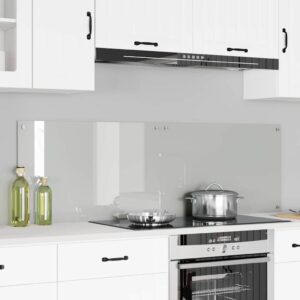 Kitchen Backsplash 2 pcs Transparent 80 x 50 cm Tempered Glass
