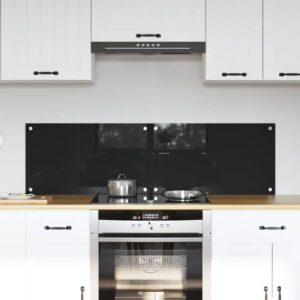 Kitchen Backsplash 2 pcs Black 70 x 40 cm Tempered Glass
