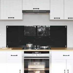 Kitchen Backsplash 2 pcs Black 70 x 50 cm Tempered Glass