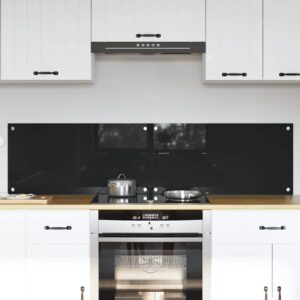 Kitchen Backsplash 2 pcs Black 80 x 40 cm Tempered Glass