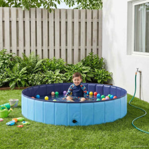 Children Swimming Pool Folding Blue Ø 160 x 30 cm
