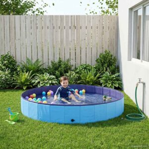 Children Swimming Pool Folding Blue Ø200 x 30 cm