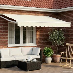 Retractable Awning Cream 2.5 x 2 m 100% Polyester and Aluminium