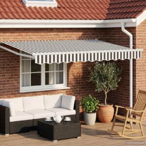 Retractable Awning Anthracite and White 2.5 x 2 m