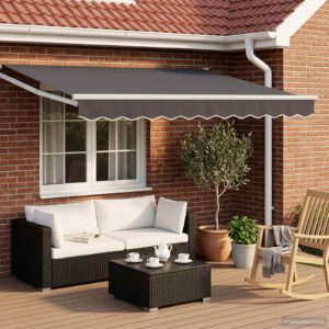 Manual Retractable Awning with LEDs 2.5 x 2 m