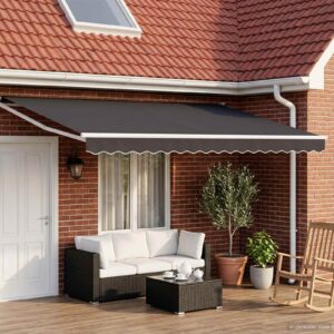 Manual Retractable Awning with LEDs 5 x 3 m