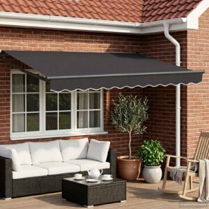 Manual Retractable Awning with LEDs Anthracite 3.5 x 2.5 m