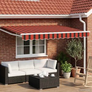 Electric Retractable Awning Orange, Black and White 3 x 2 m