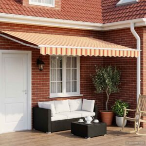 Electric Retractable Awning Multicolour 4 x 2 m
