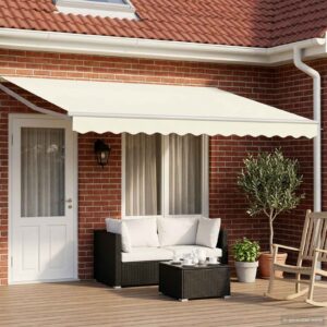 Electric Retractable Awning Cream and White 4 x 3 m