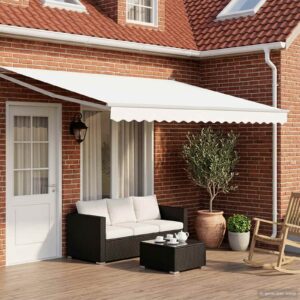 Electric Retractable Awning White 5 x 3 m