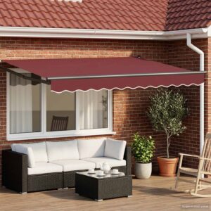 Electric Retractable Awning Burgundy and Anthracite 2.5 x 2 m