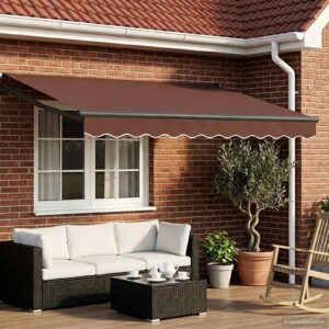 Electric Retractable Awning Brown and Anthracite 3 x 2 m