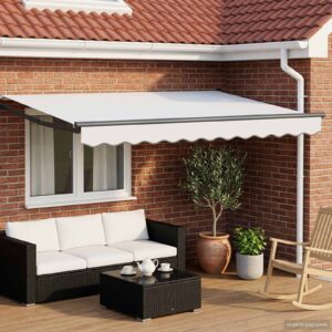 Electric Retractable Awning White and Anthracite 3 x 2 m