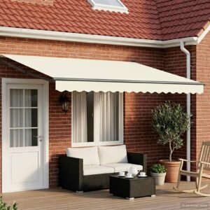 Electric Retractable Awning Cream and Anthracite 4 x 2 m