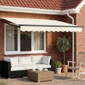 Electric Retractable Awning Cream and Anthracite 3 x 2.5 m