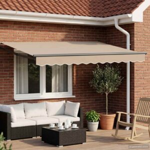 Electric Retractable Awning Beige and Anthracite 3 x 2.5 m